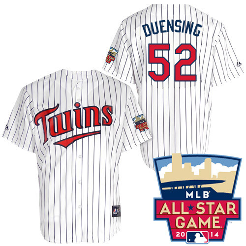 Brian Duensing #52 Youth Baseball Jersey-Minnesota Twins Authentic 2014 ALL Star Home White Cool Base MLB Jersey